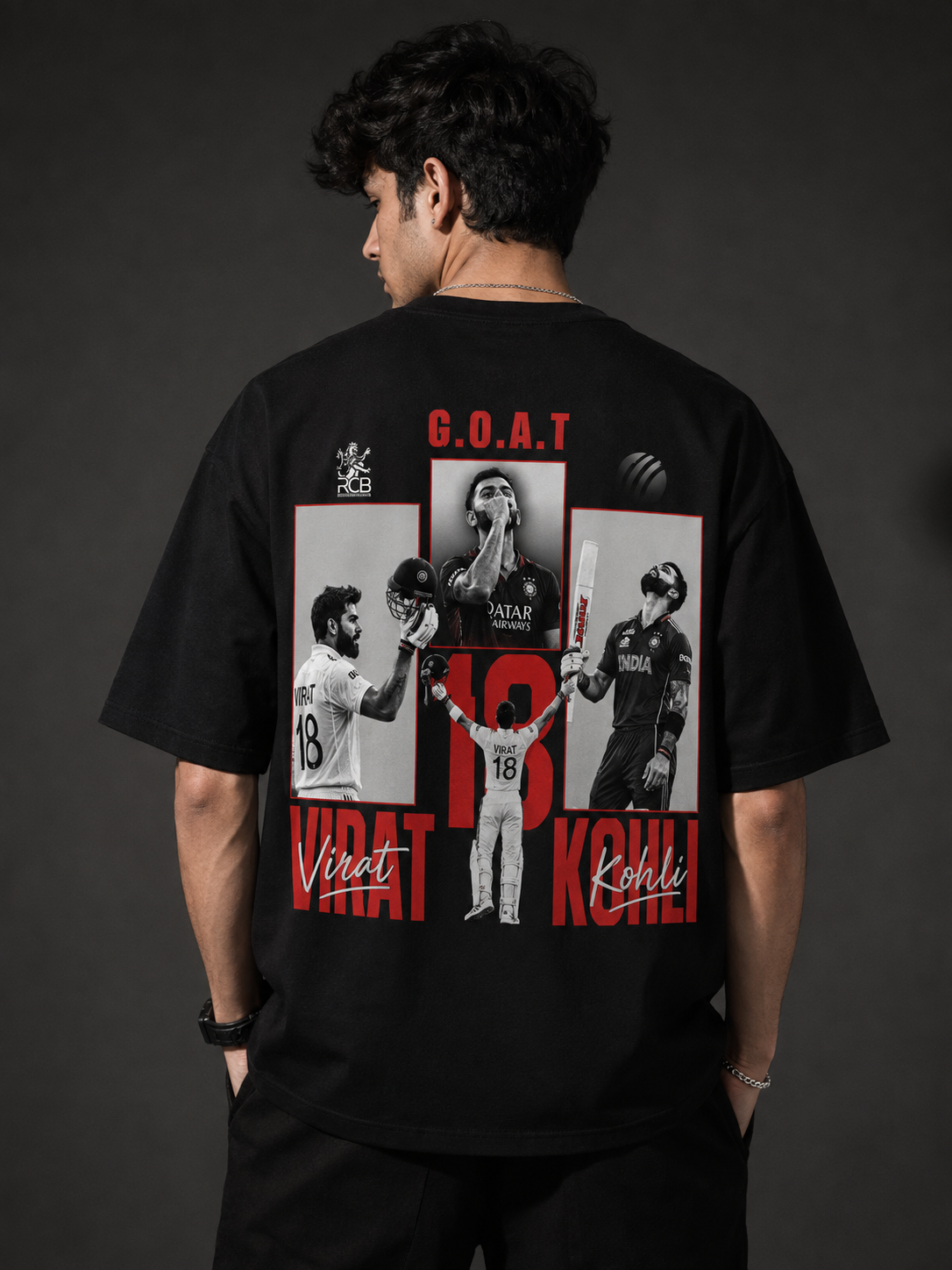 GOAT Virat Kohli Back Print T-Shirt