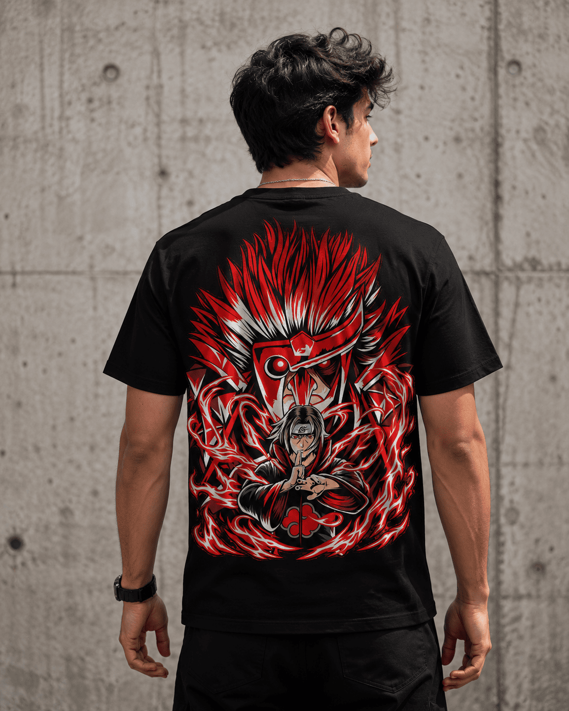 Anime Akatsuki Itachi Back Print T-Shirt
