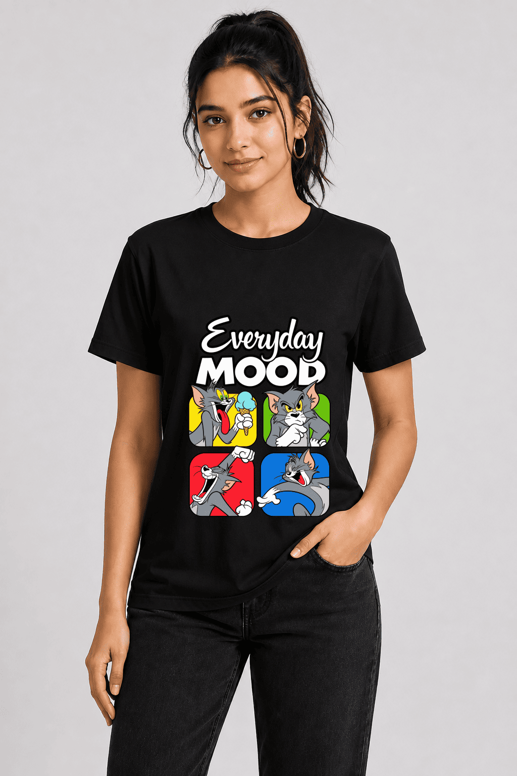 Everyday Mood Cartoon Printed T-Shirt