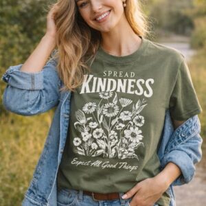Spread Kindness Floral Graphic Tee - Image 3
